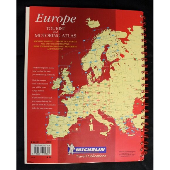 2002 Michelin Europe Tourist and Motoring Atlas Map Main Road Name Index 5th Ed - Picture 2 of 6